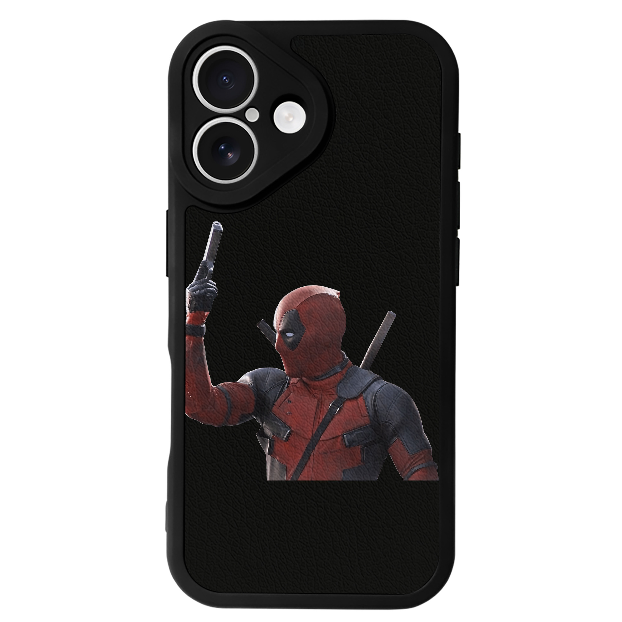（画像用） Deadpool デッドプール 【iPhone 16シリーズ対応】シリコンスマホケース（レザー調） 材質：シリコン